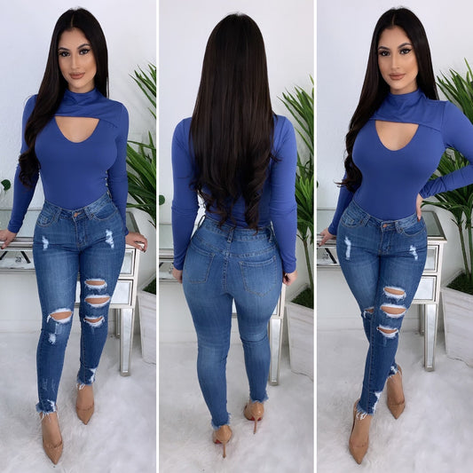 Promise Me You'll Love Me Bodysuit (Denim Blue)