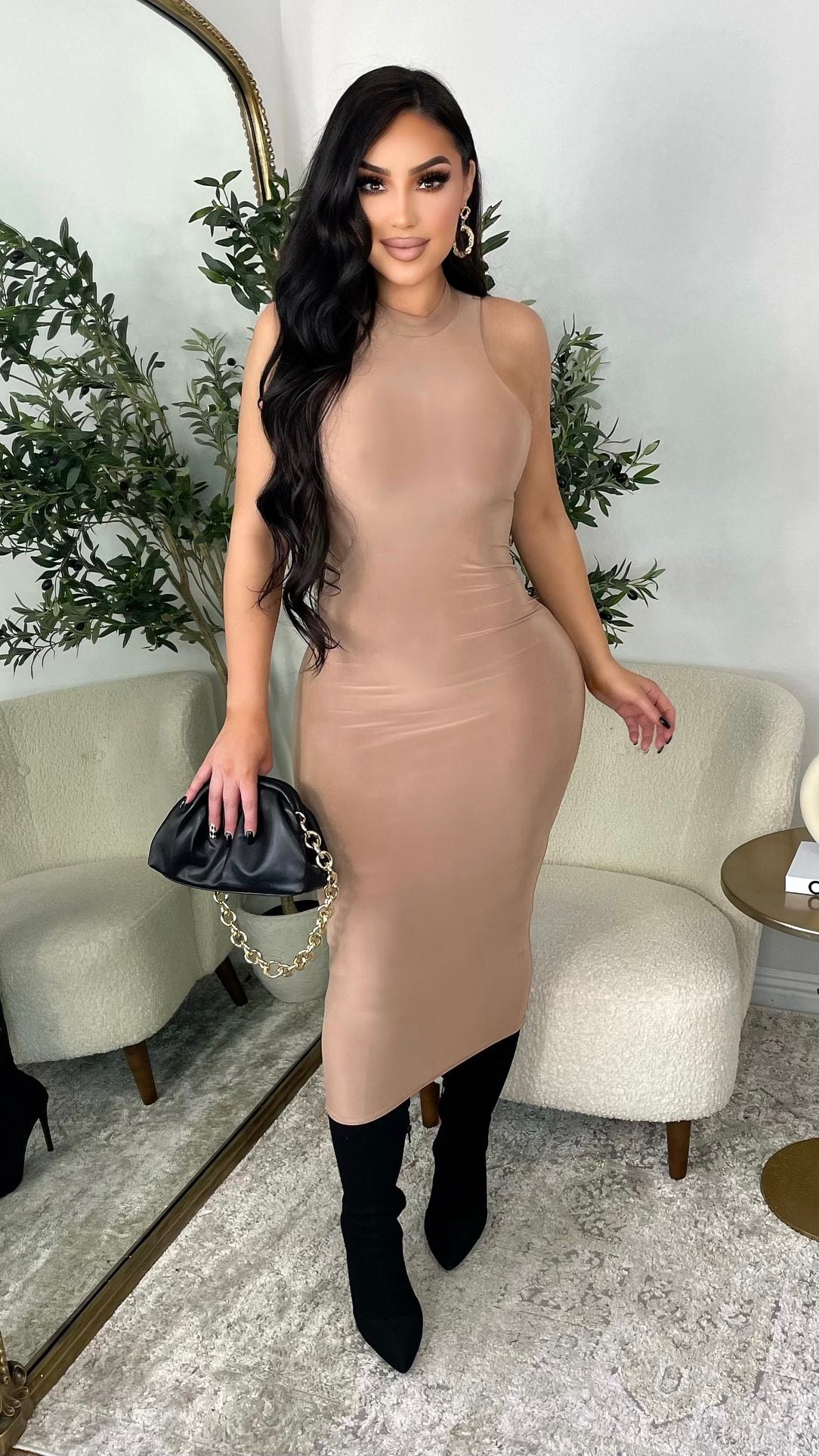 Ready For Tonight Dress (Taupe)