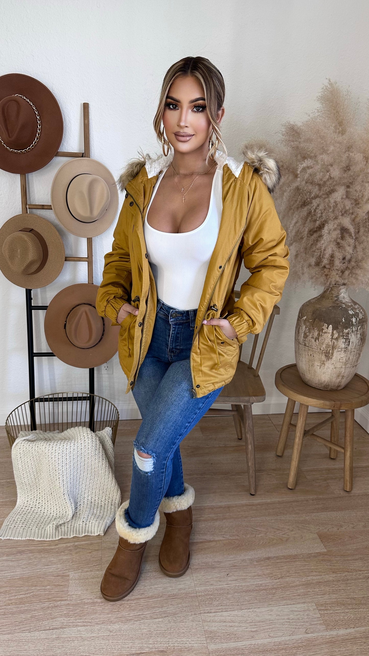 Find Your Own Path Utility Jacket (Mustard)