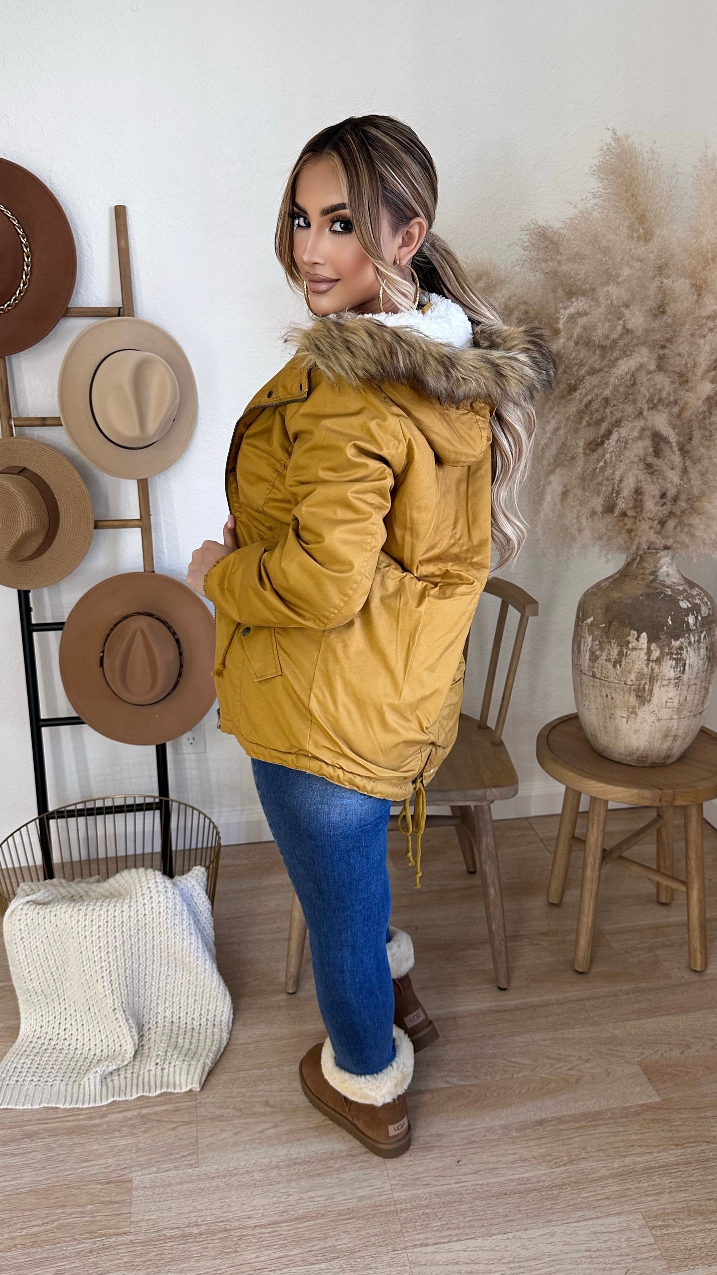 Find Your Own Path Utility Jacket (Mustard)