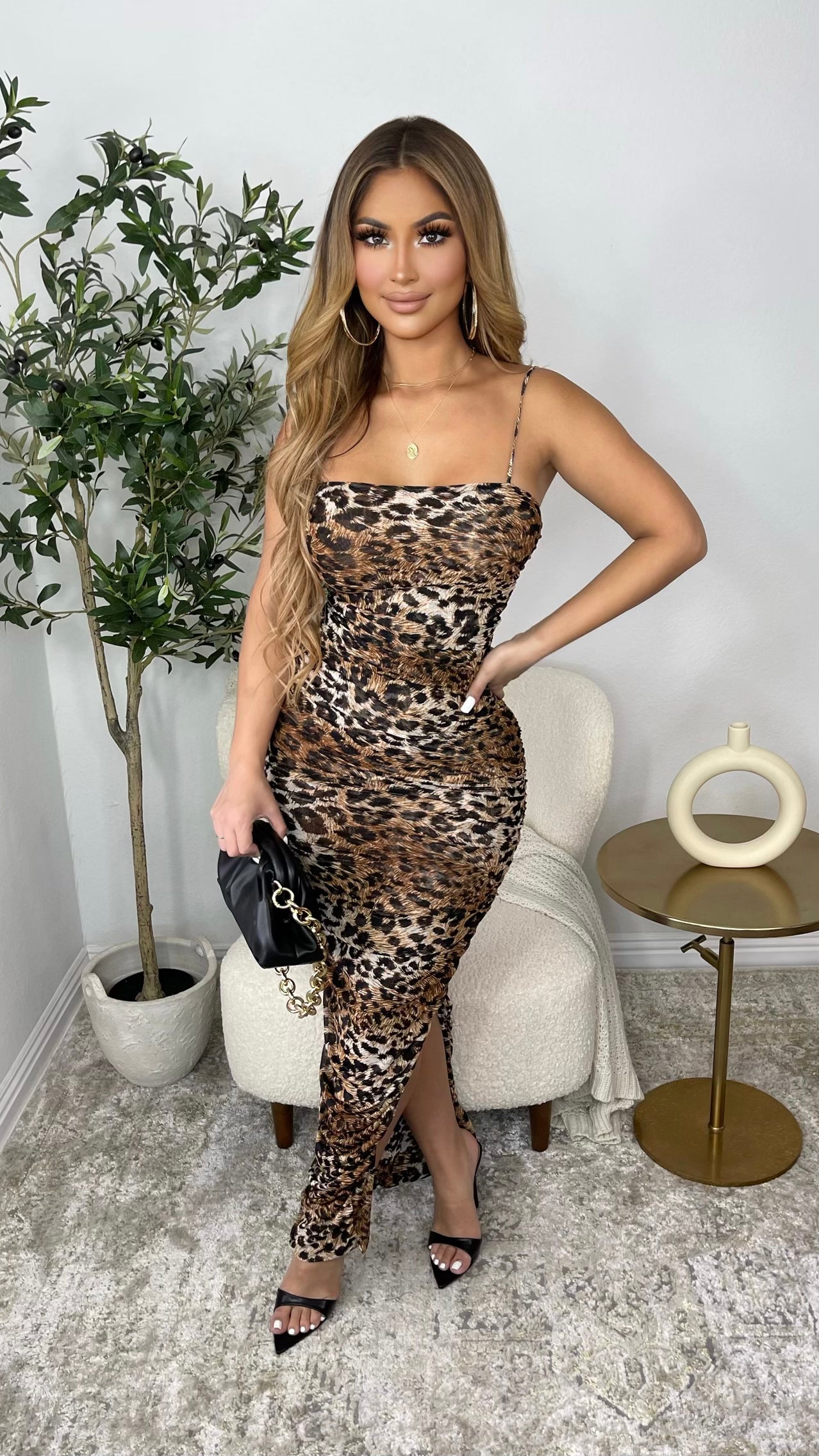 Making Appearances Midi Dress (Cheetah)
