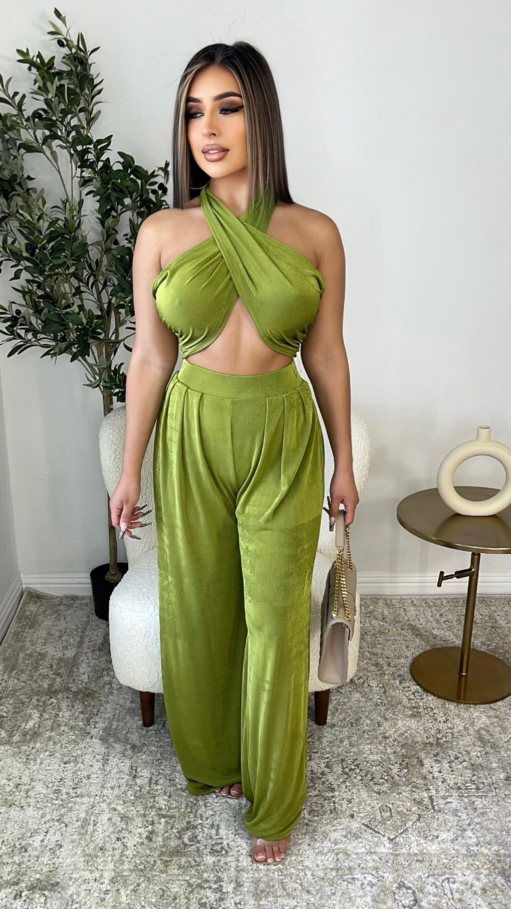 Exciting Moments 2PC Pant Set (Green)
