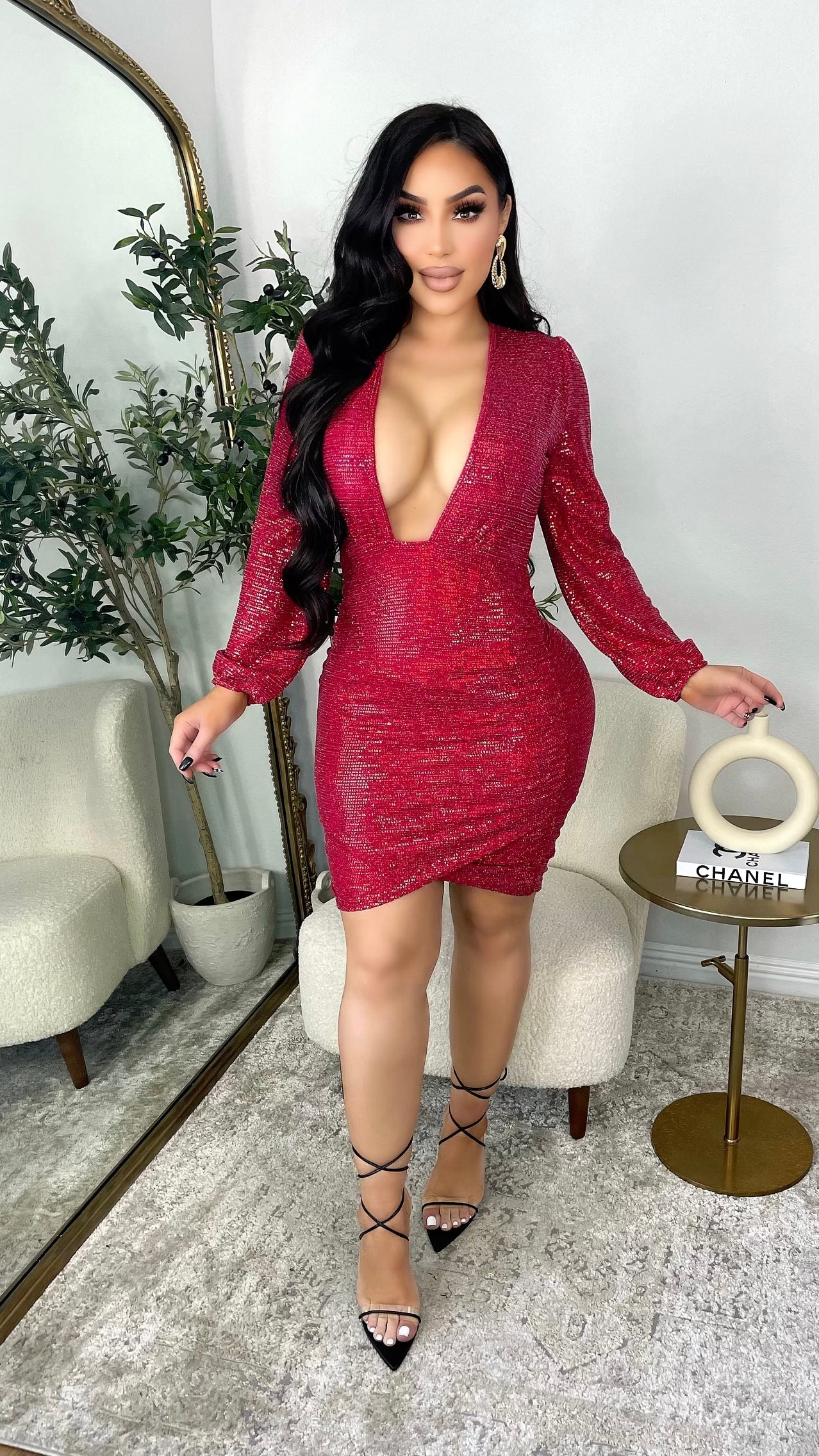 Let Me Sparkle Dress (Red)