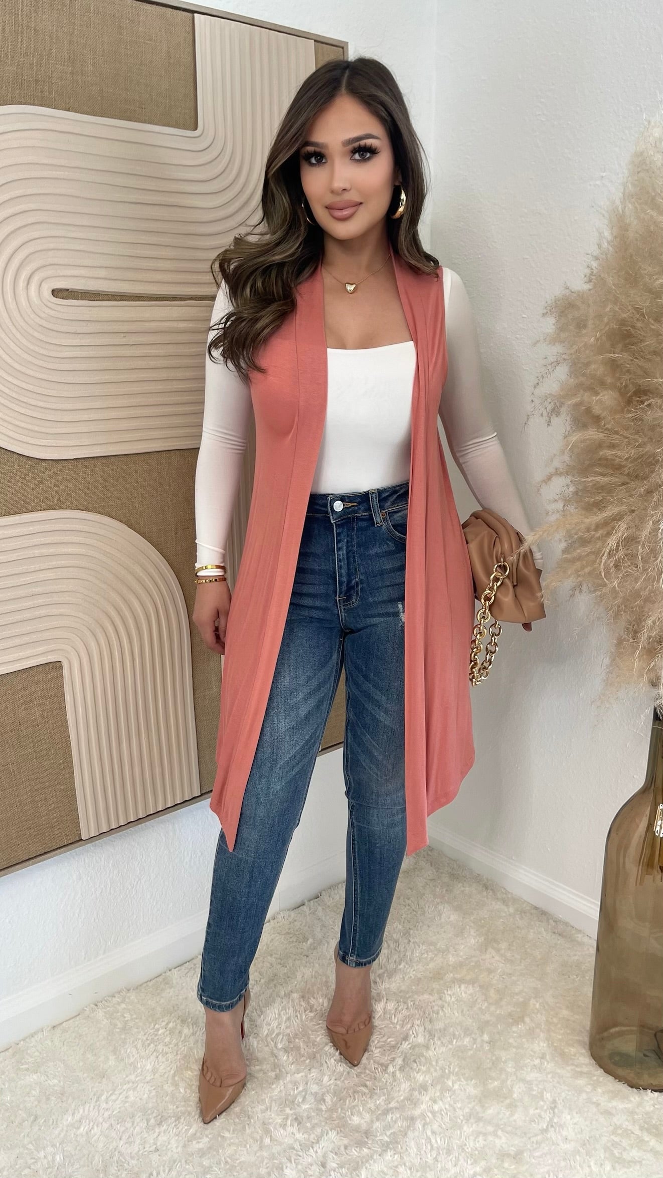 Sofia Throwover Cardigan (Melon)