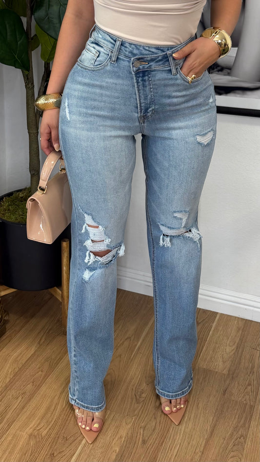 Vera High Rise Dad Jeans (Light Wash)
