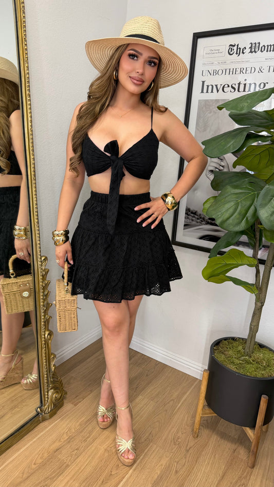 Timeless Beauty 2PC Skirt Set (Black)