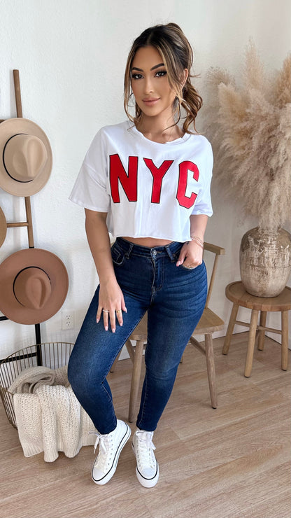 NYC Crop Top (White)