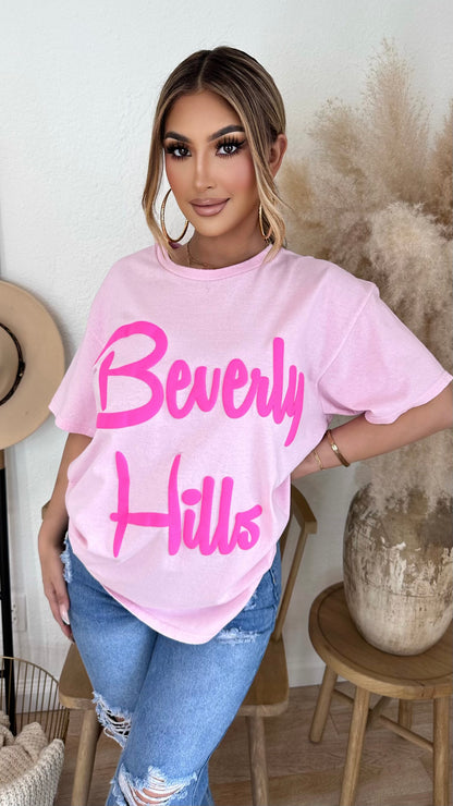 Beverly Hills Oversize T-Shirt (Pink)