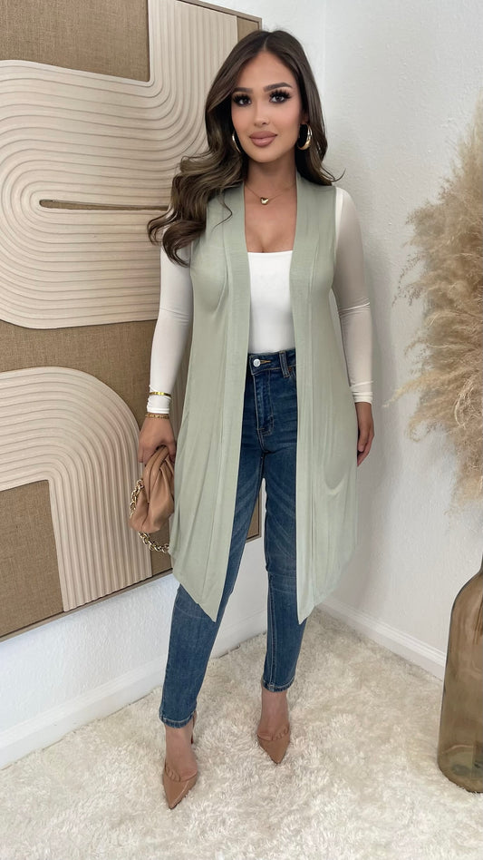 Sofia Throwover Cardigan (Sage)