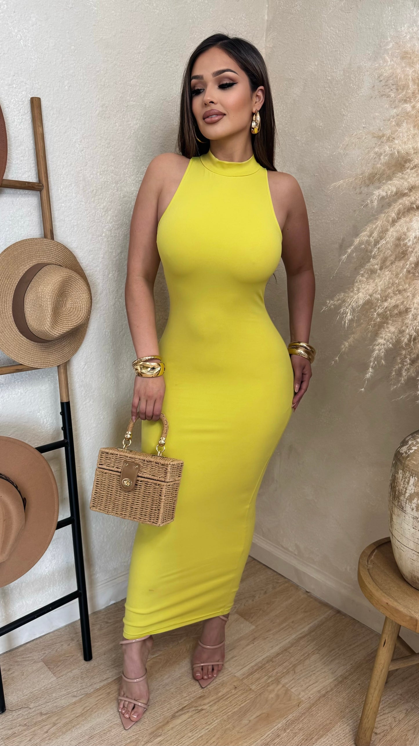 Invading Your Thoughts Maxi Dress (Lime)