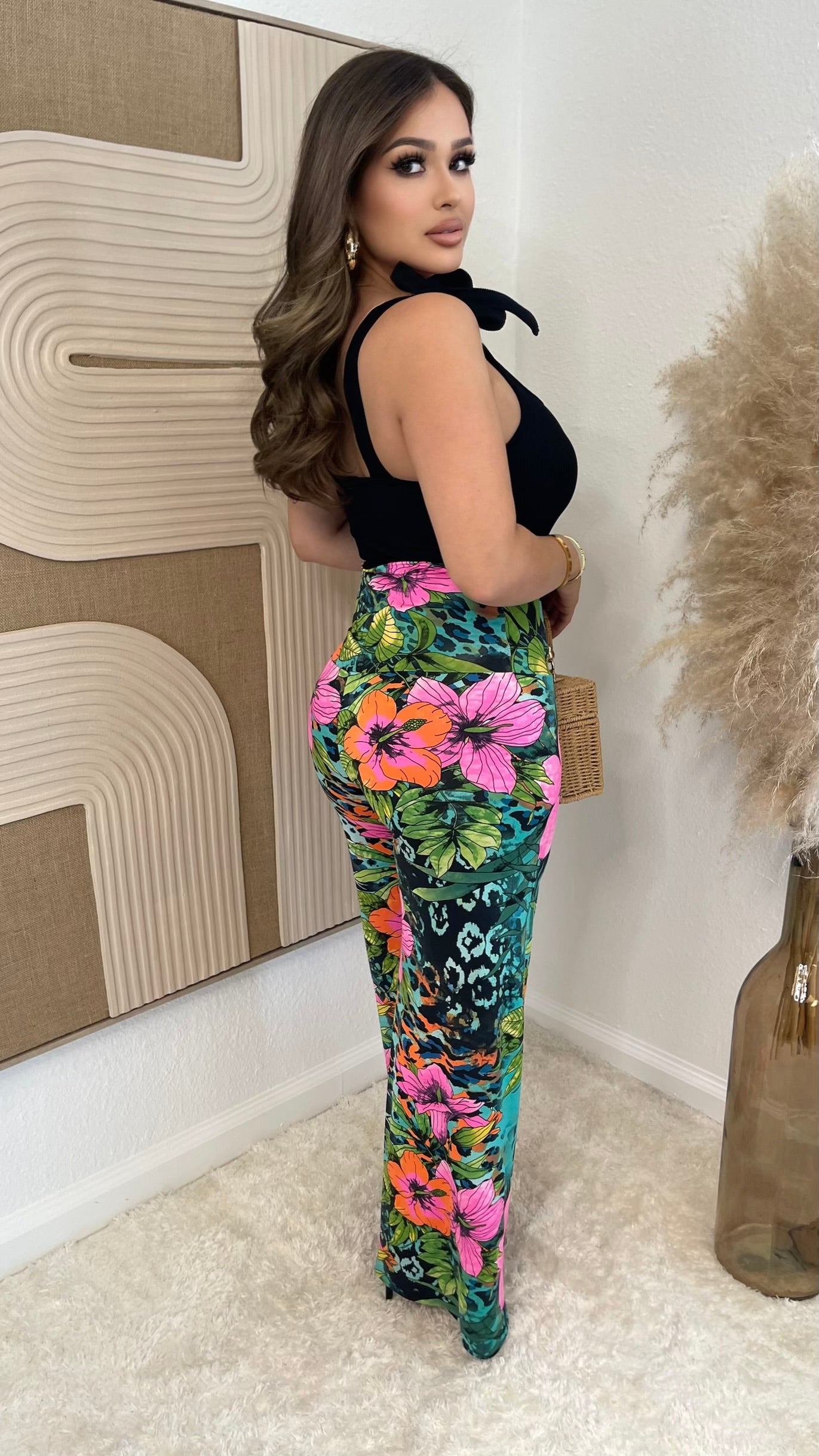Your Everything Tropical Pants (Green/Pink)
