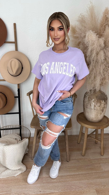 Los Angeles Oversize T-Shirt  (Lilac)