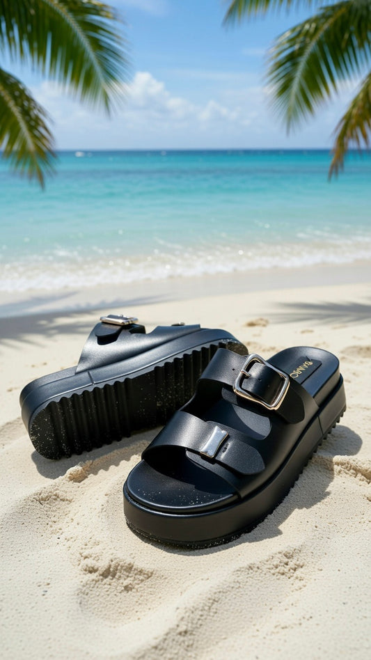 City Walk Platform Sandal (Black)