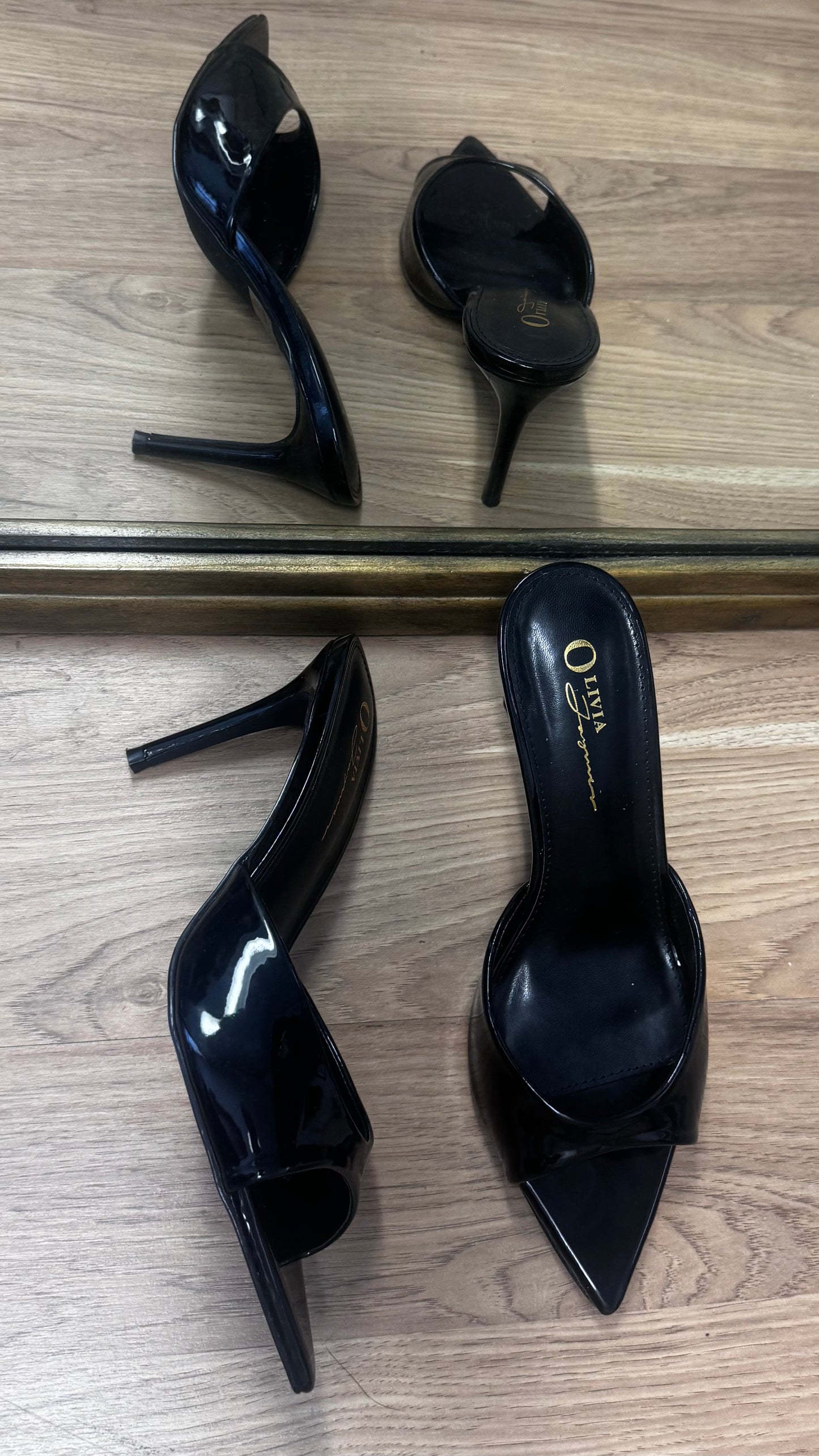 Gia Designer Inspired Heel (Patent Black)