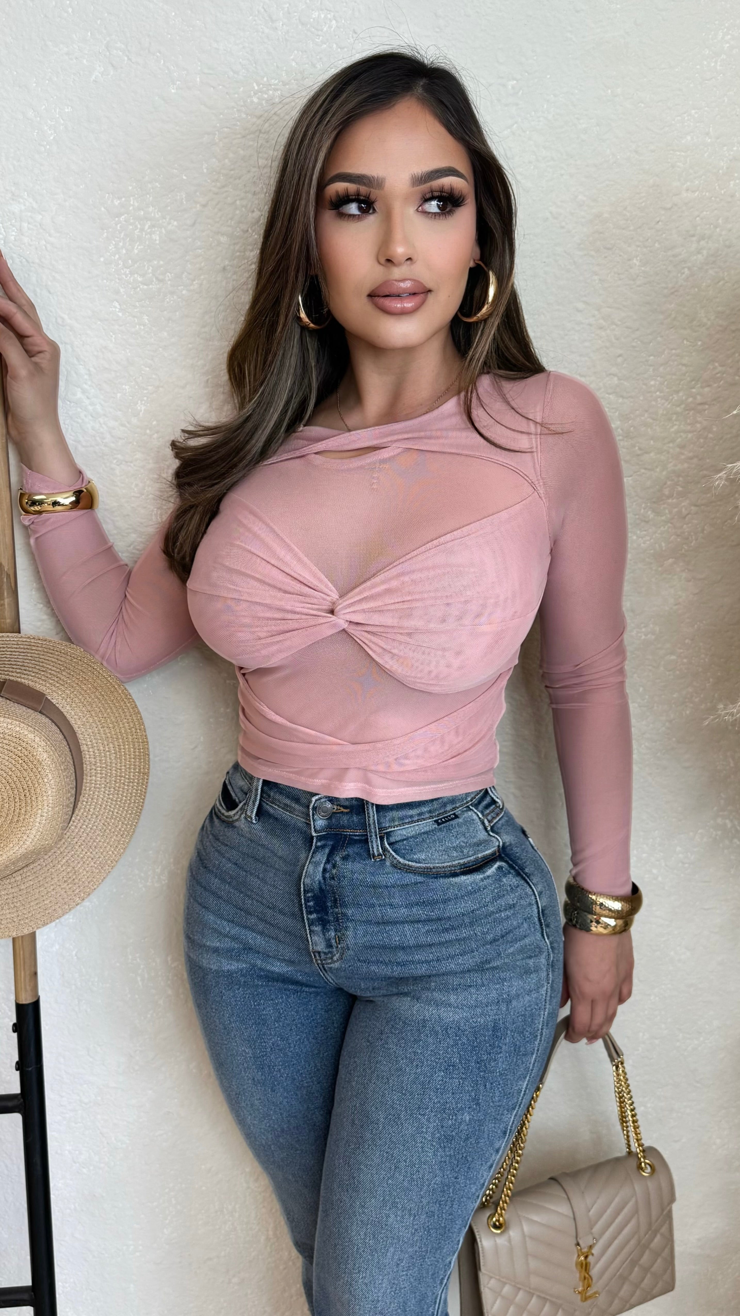 blush mesh top