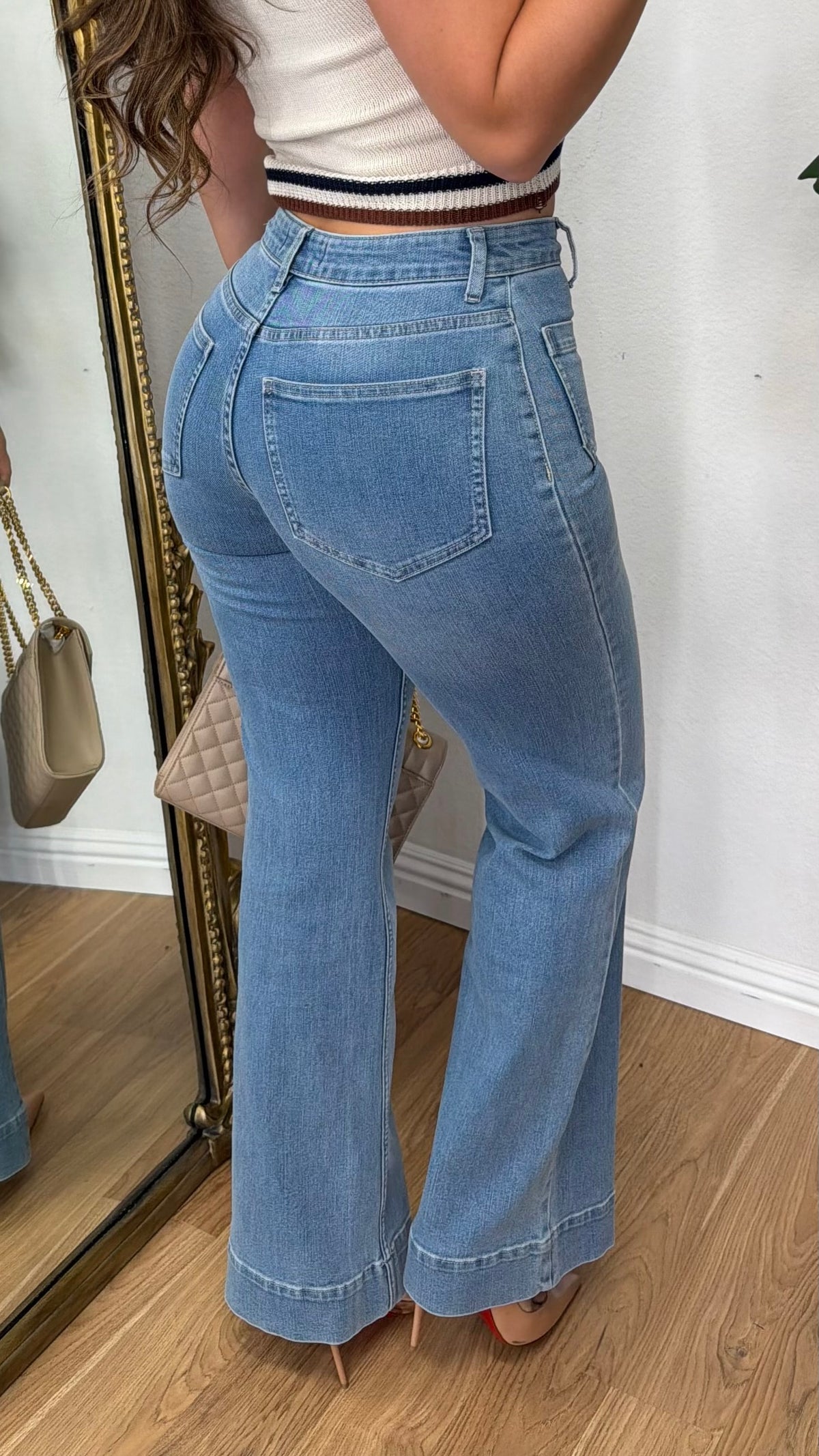 Day Out Front Pocket Denim Jeans (Light Wash)