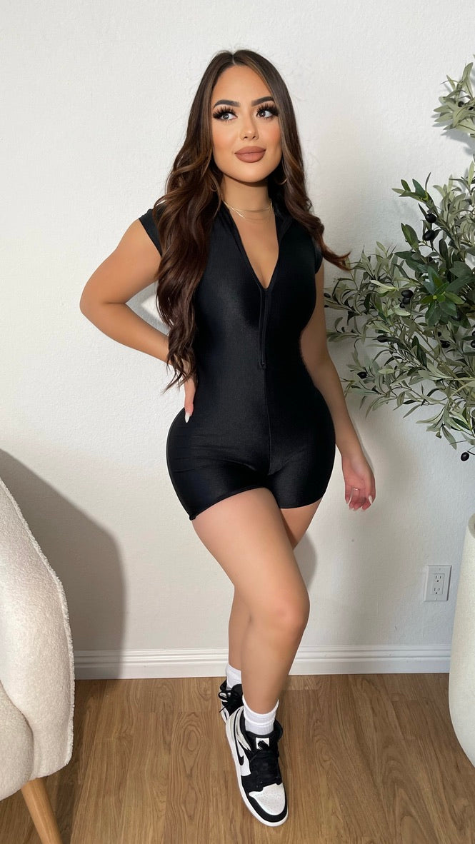 Stealing The Attention Short Romper (Black)