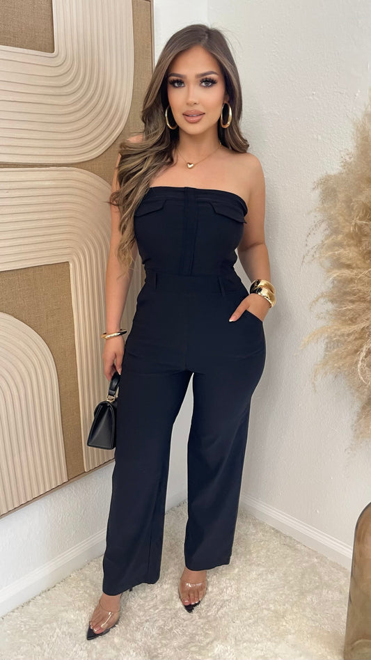 Midnight Chic Strapless Jumper