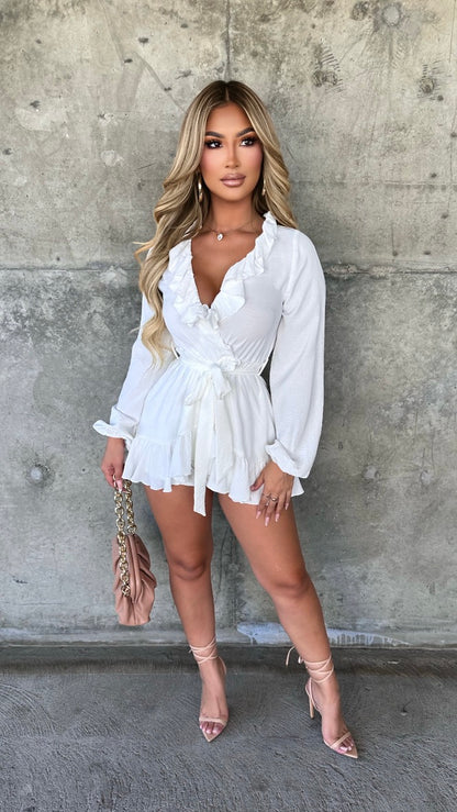 Not That Into You Short Romper (Ivory)