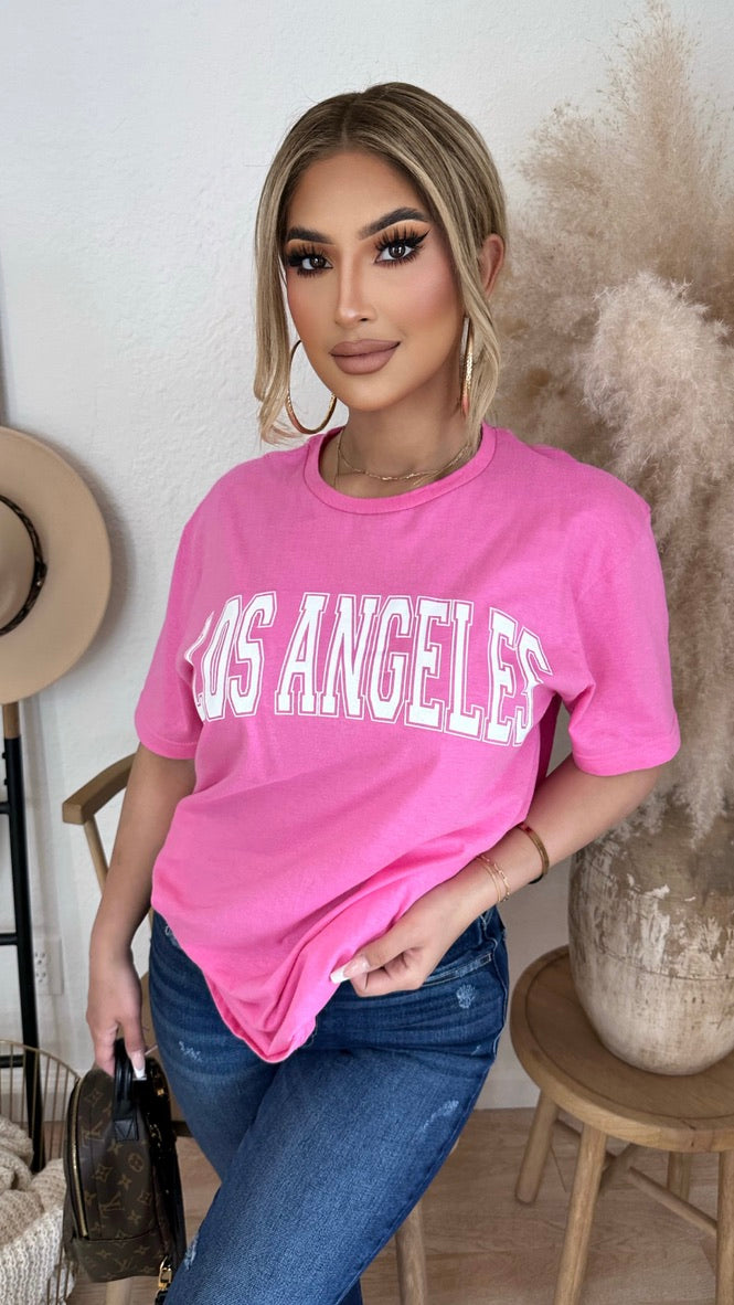 Los Angeles Oversize T-Shirt  (Pink)