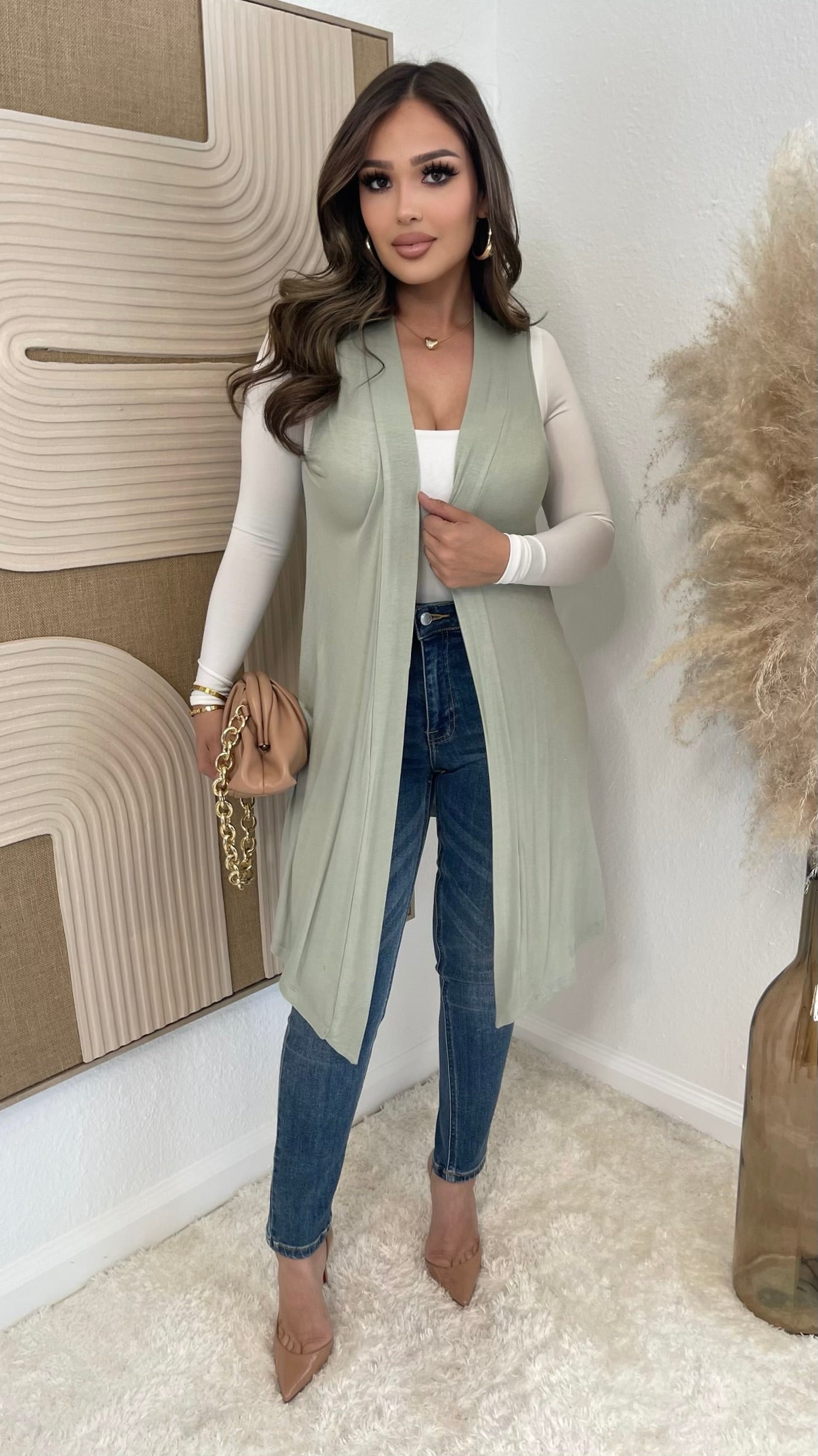 Sofia Throwover Cardigan (Sage)