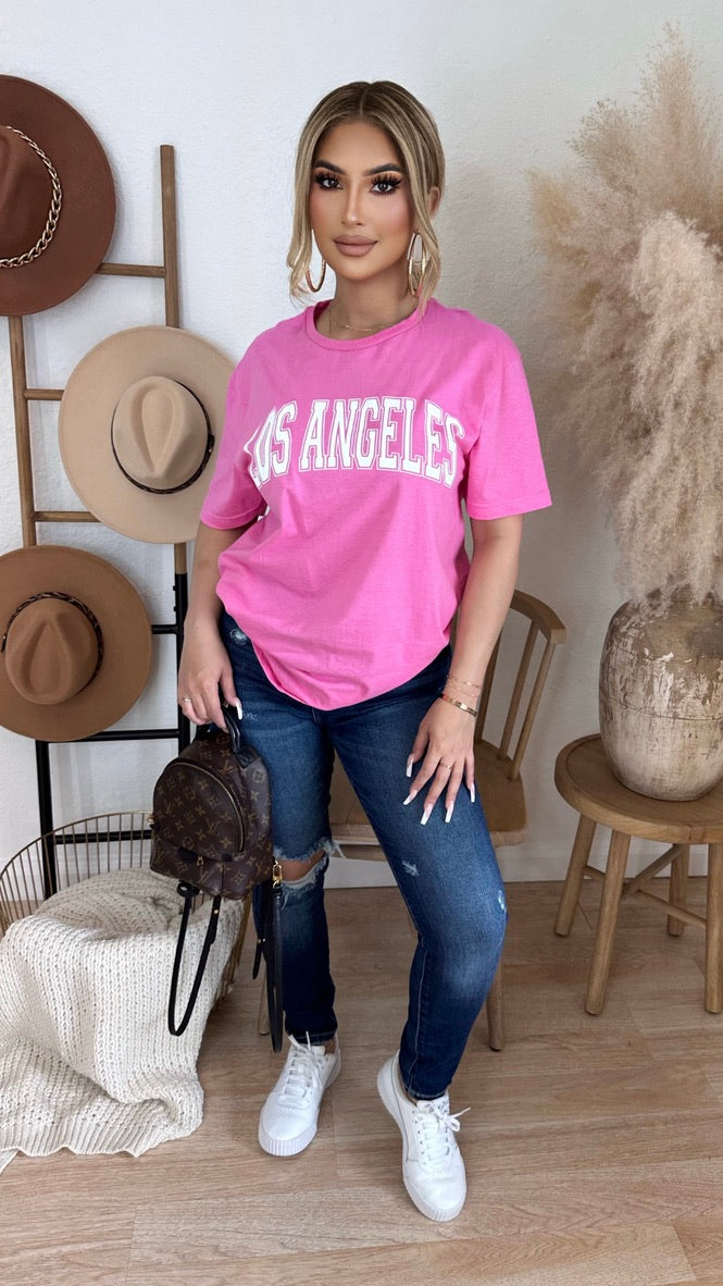 Los Angeles Oversize T-Shirt  (Pink)