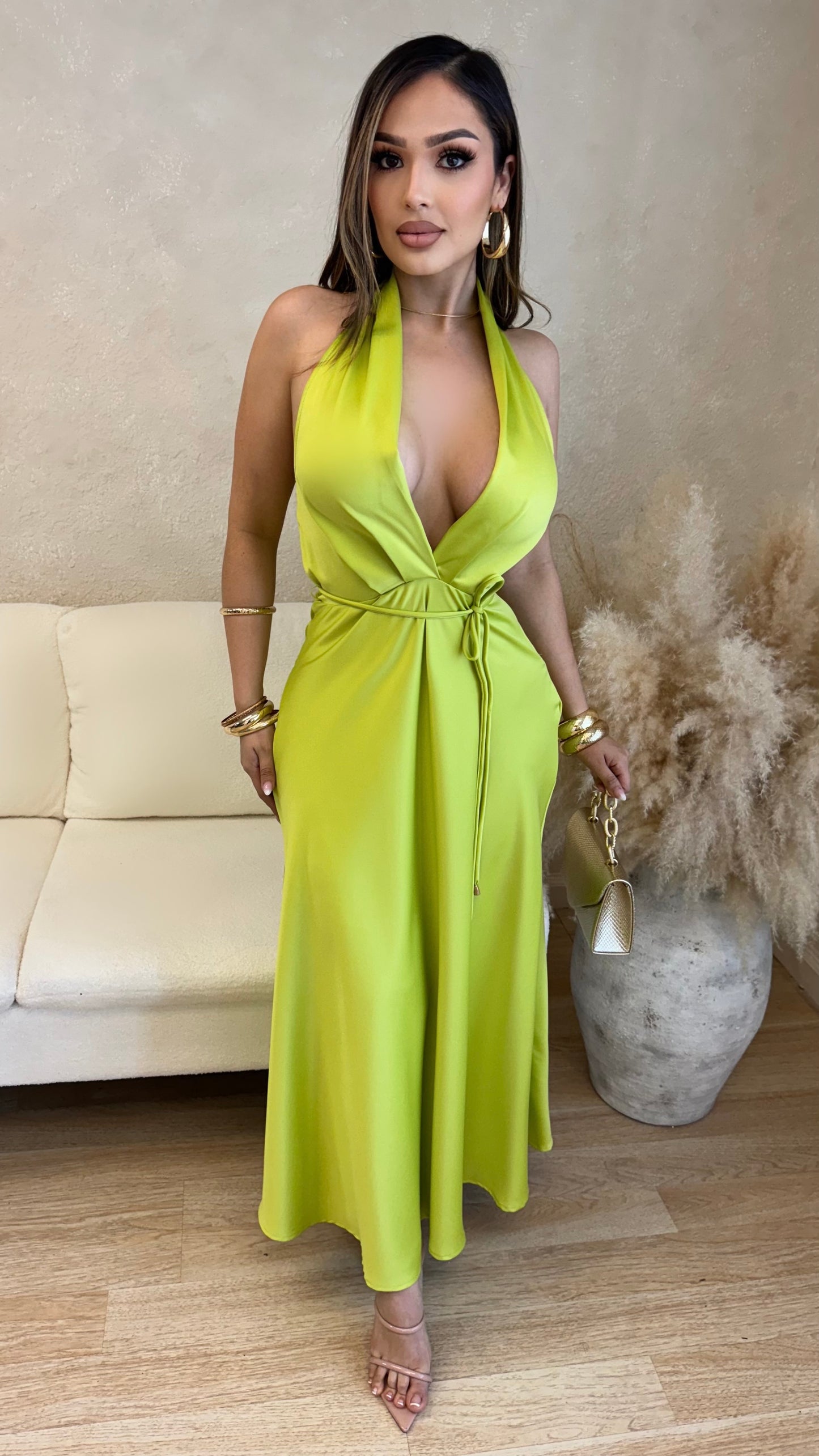 Kahlia Maxi Dress (Lime)