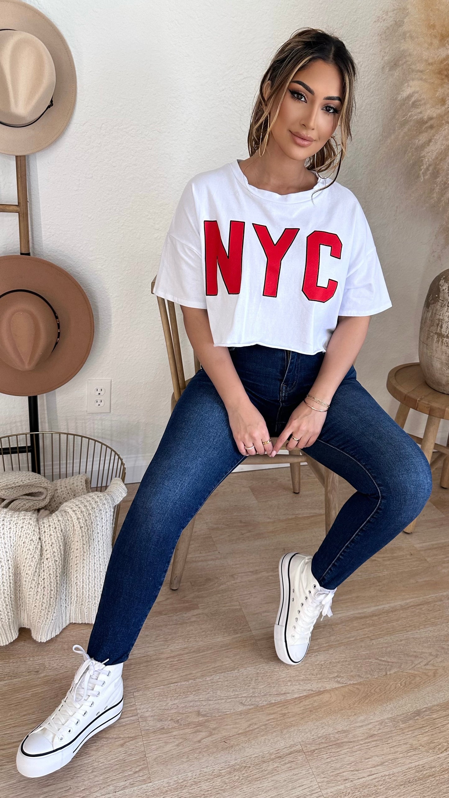 NYC Crop Top (White)