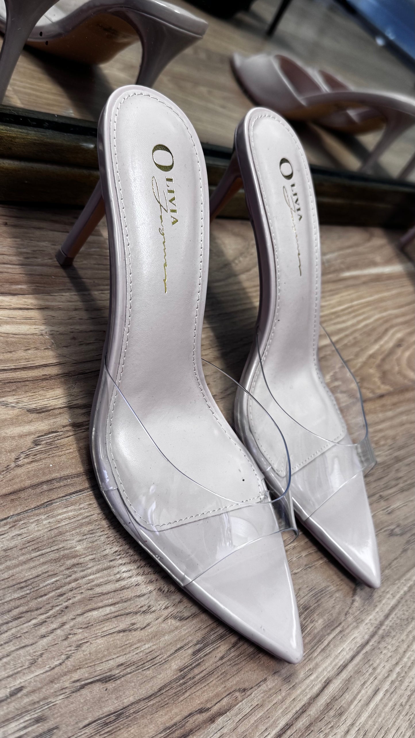 Gia Designer Inspired Heel (Clear Nude)