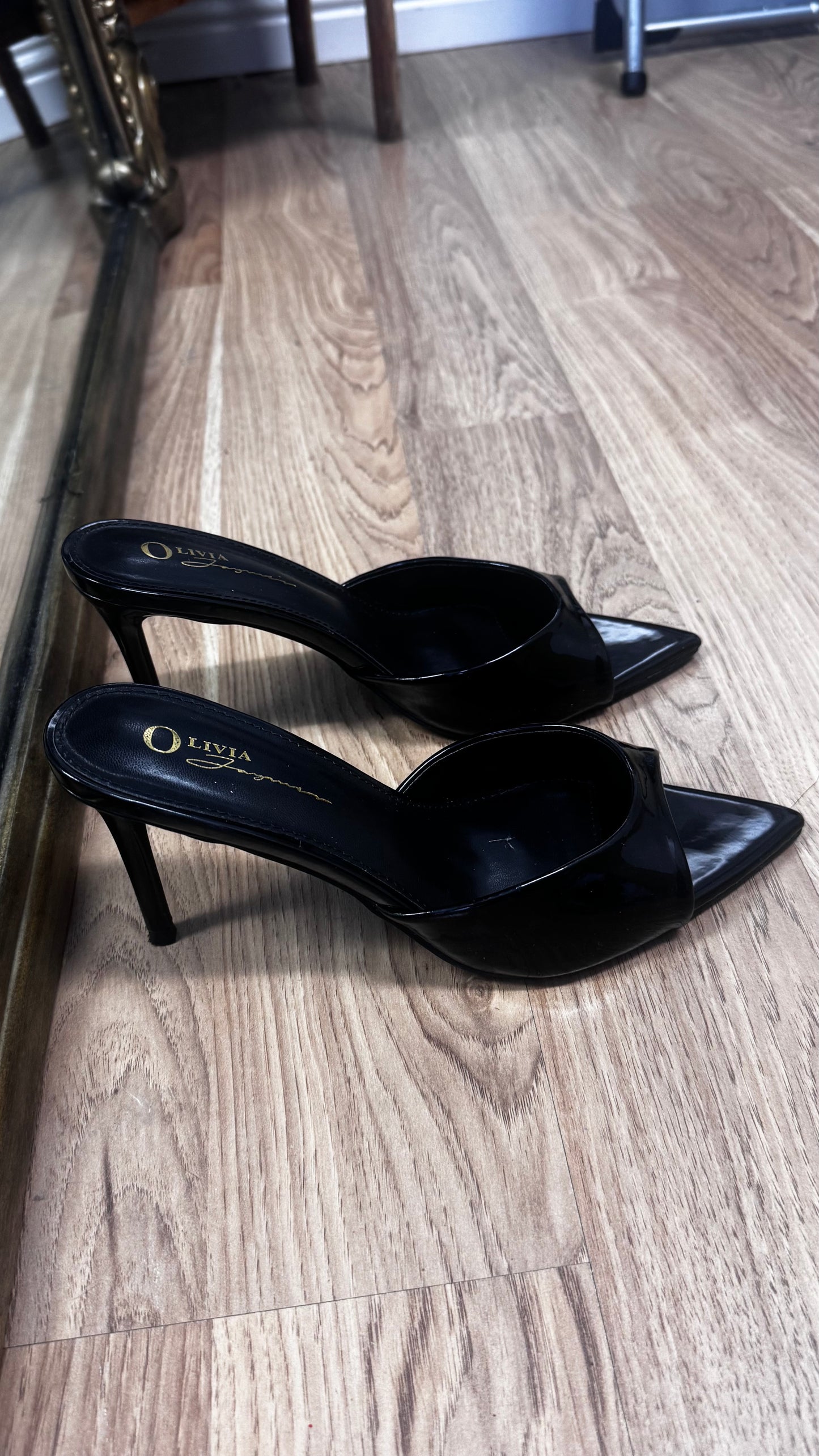 Gia Designer Inspired Heel (Patent Black)