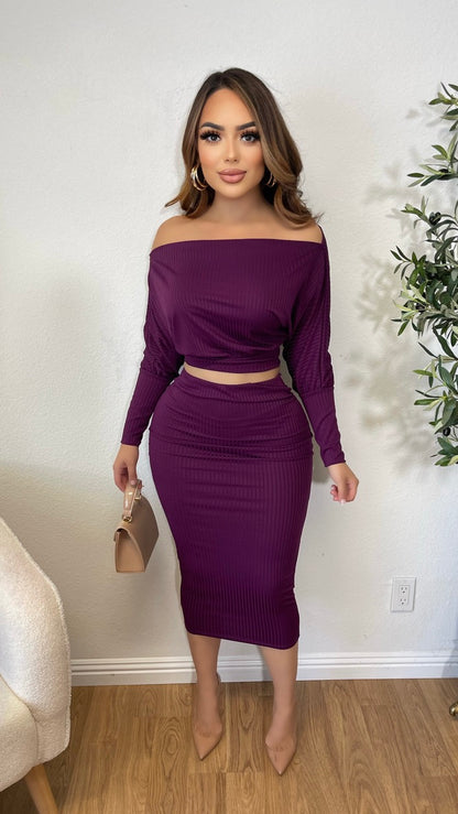 Eliana 2PC Skirt Set (Purple)