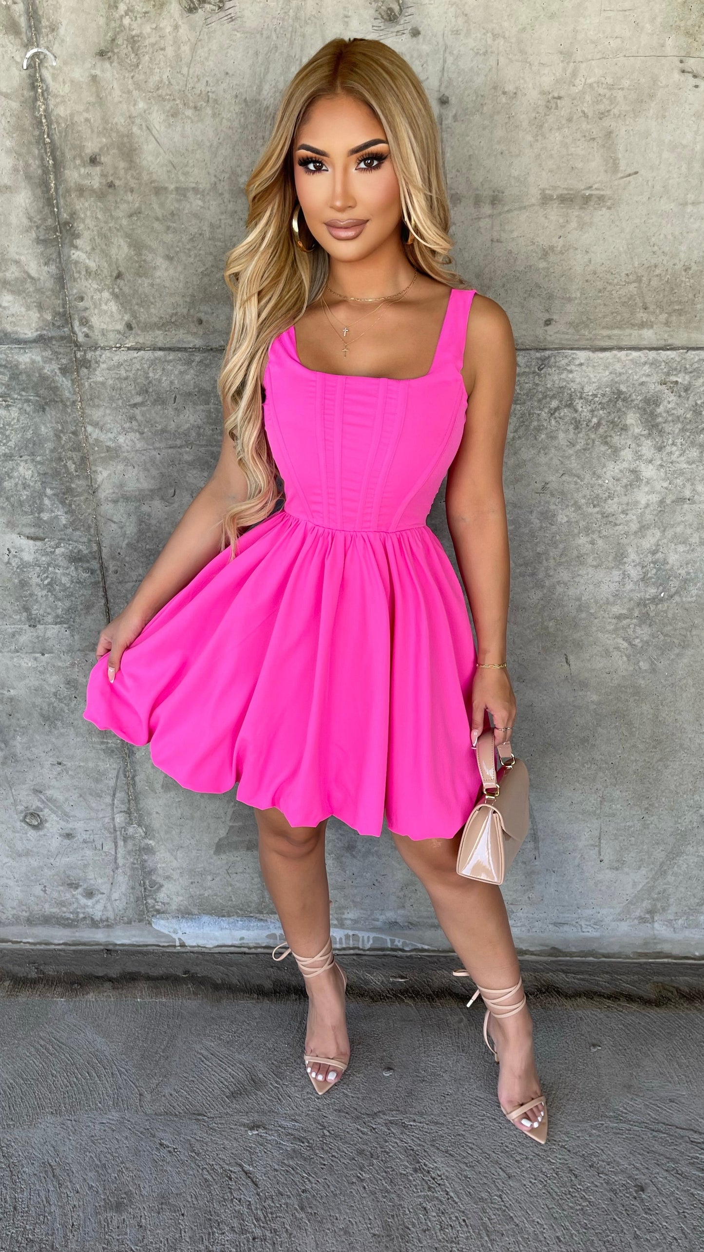 Stopping The Show Midi Dress (Pink)