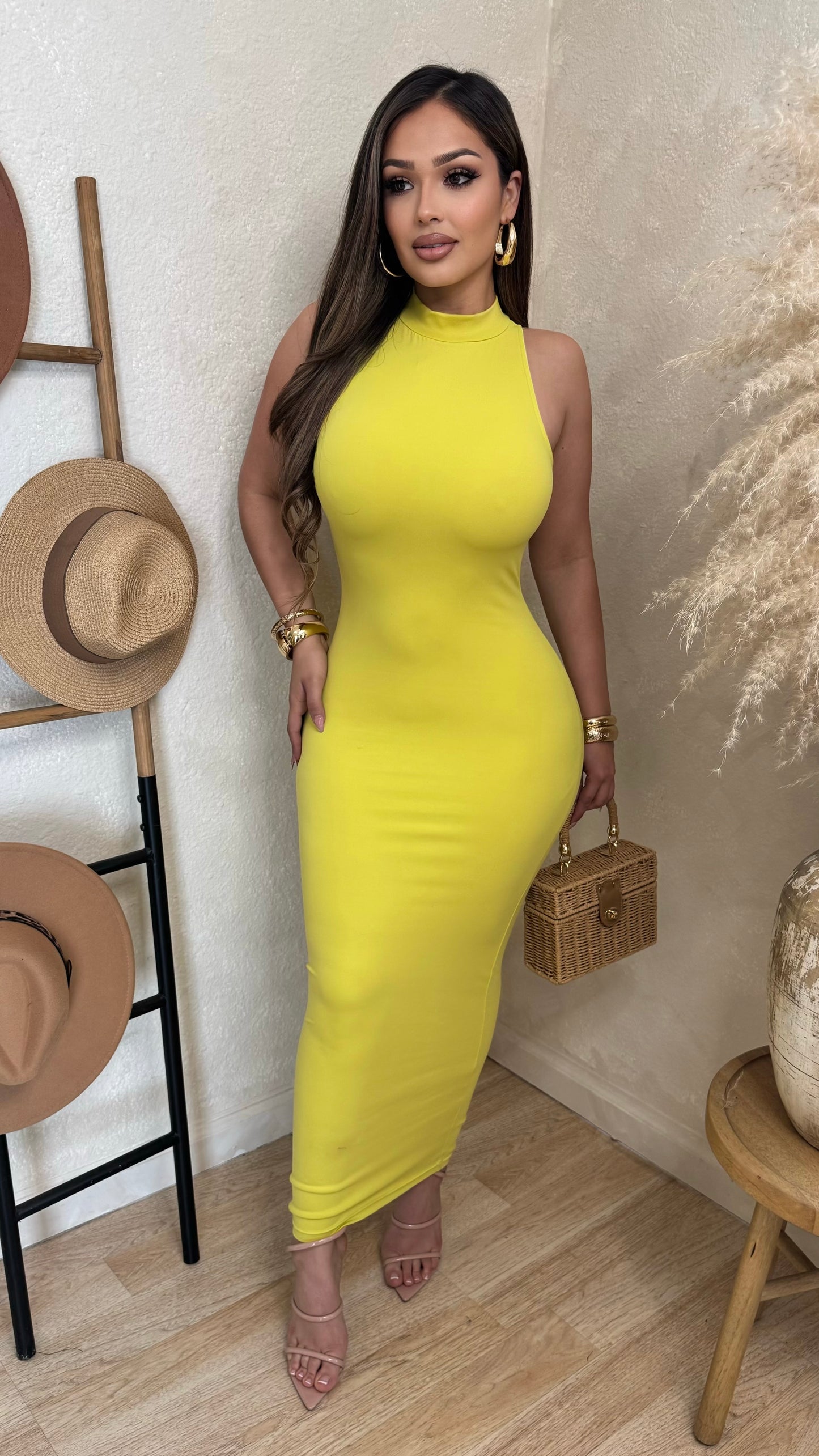 Invading Your Thoughts Maxi Dress (Lime)