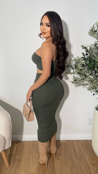 Steal Your Attention 2PC Set (Olive)