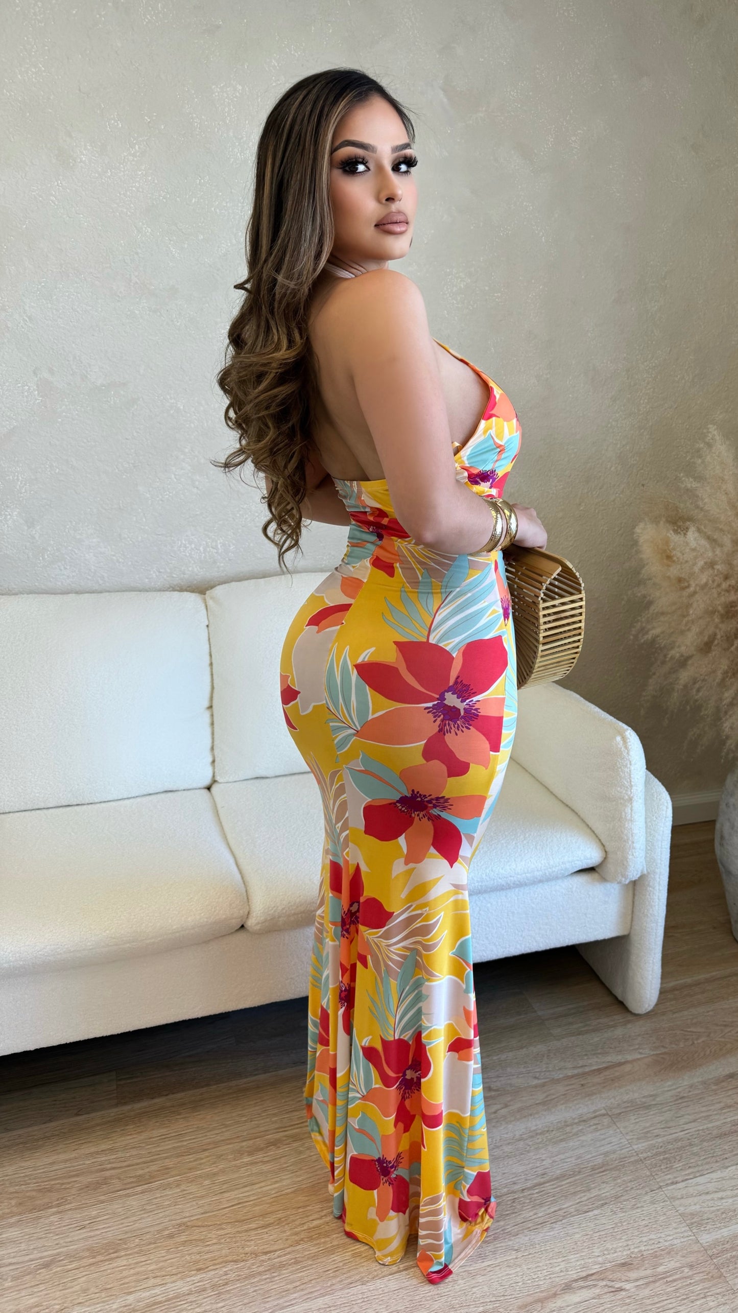 Leave Me Amazed Maxi Dress (Orange/Yellow/Teal)