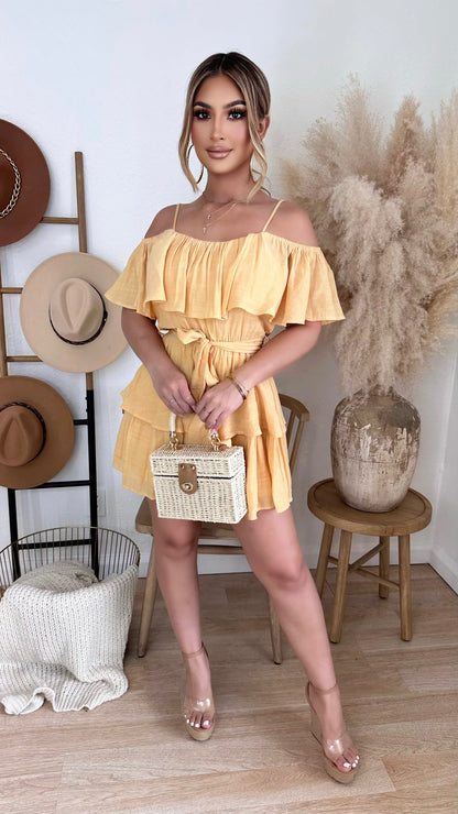 Spring Fever Midi Dress (Yellow)