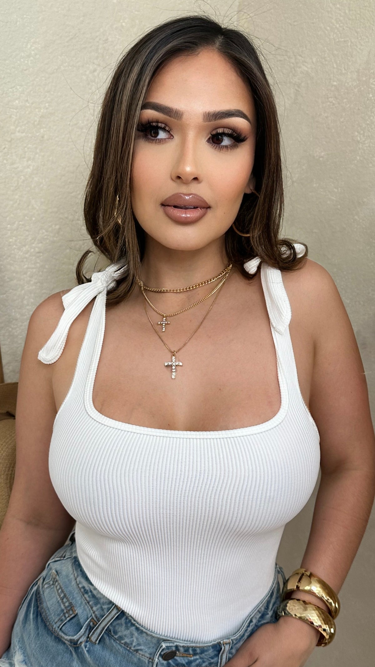 Tied Up O/S Bodysuit (White)
