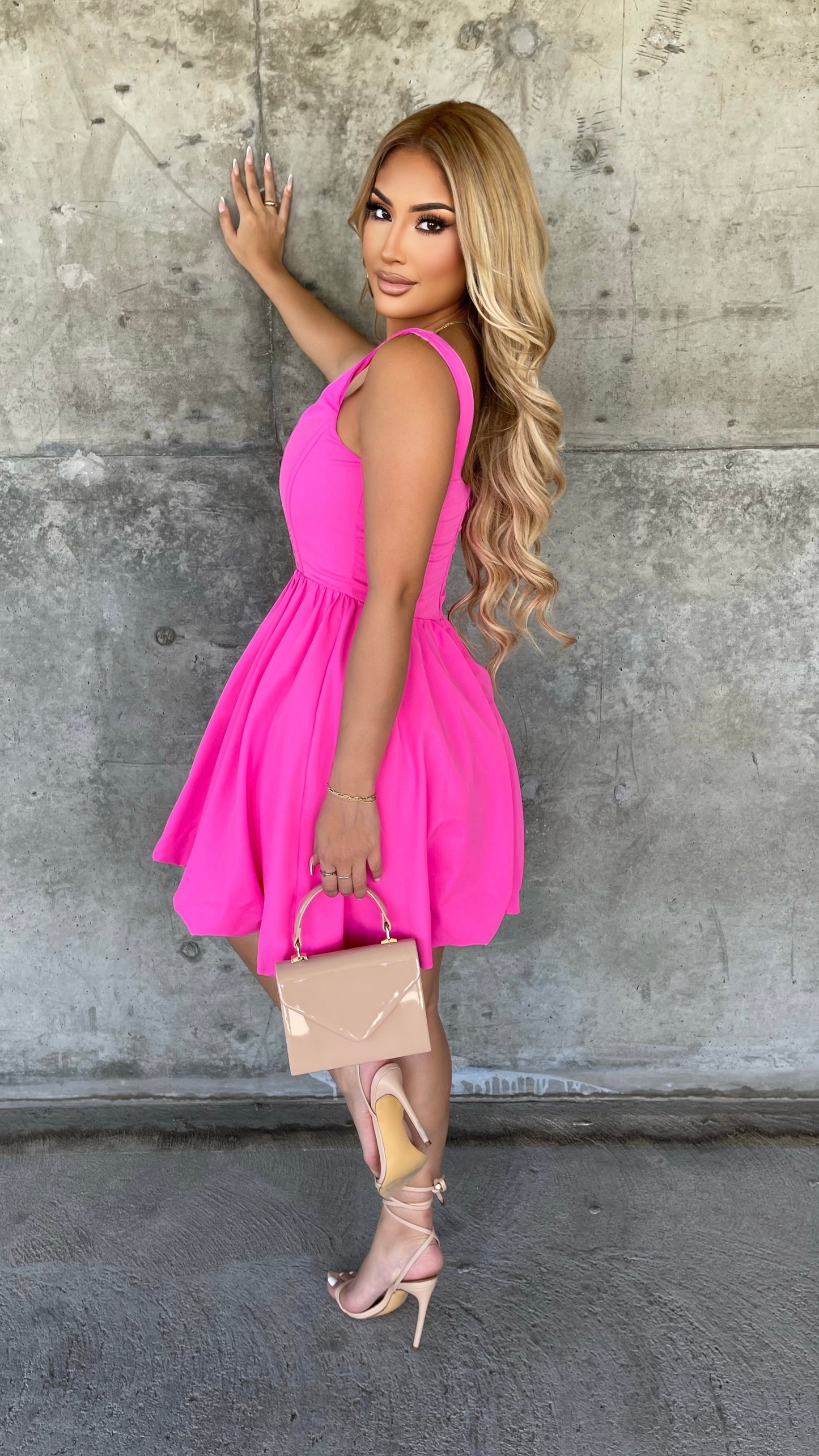 Stopping The Show Midi Dress (Pink)