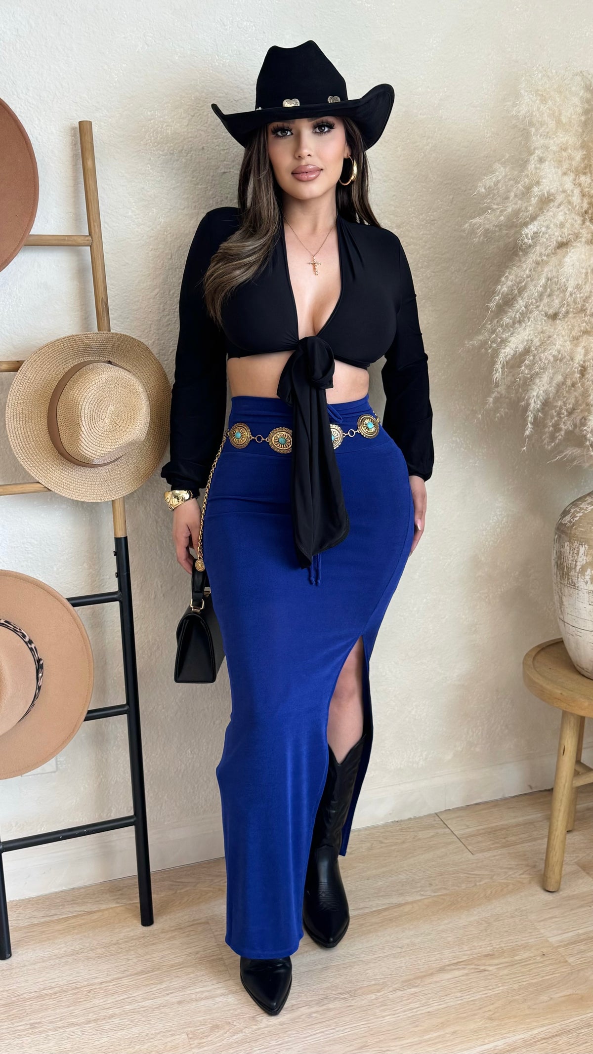 Neydine Midi Skirt (Royal Blue)