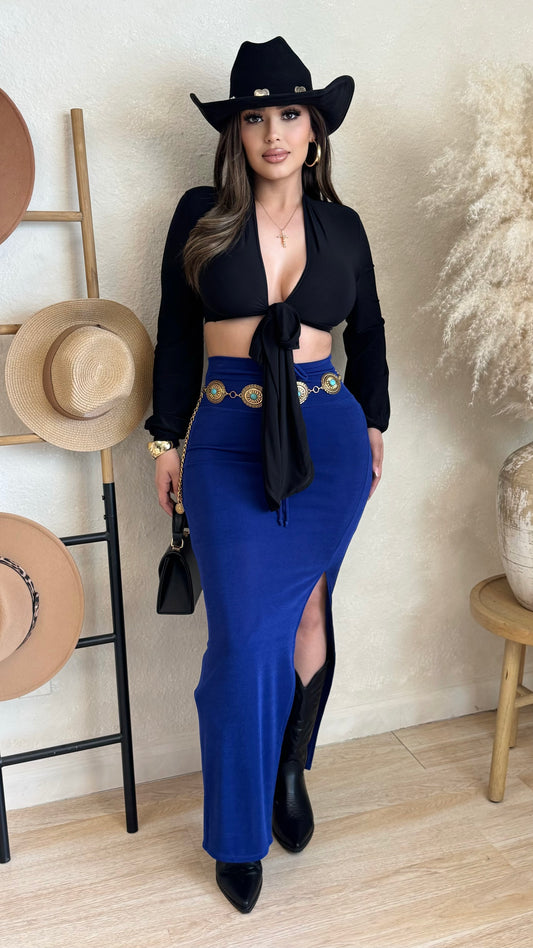 Neydine Midi Skirt (Royal Blue)