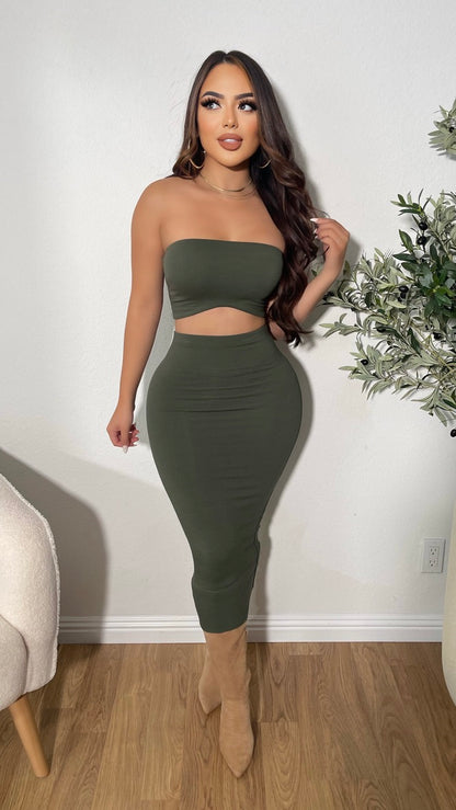 Steal Your Attention 2PC Set (Olive)