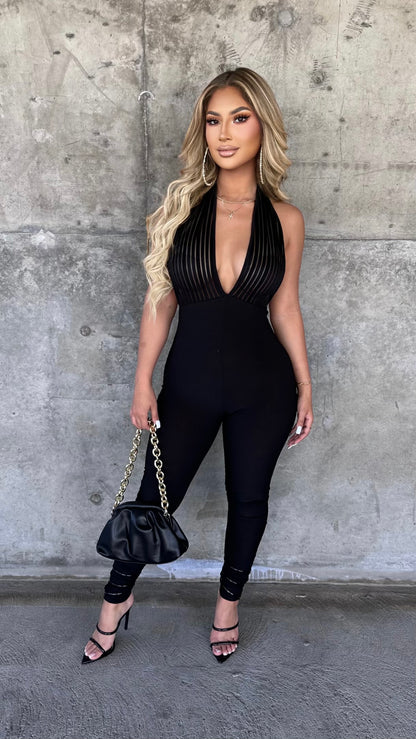 Steal His Attention Jumpsuit (Black)