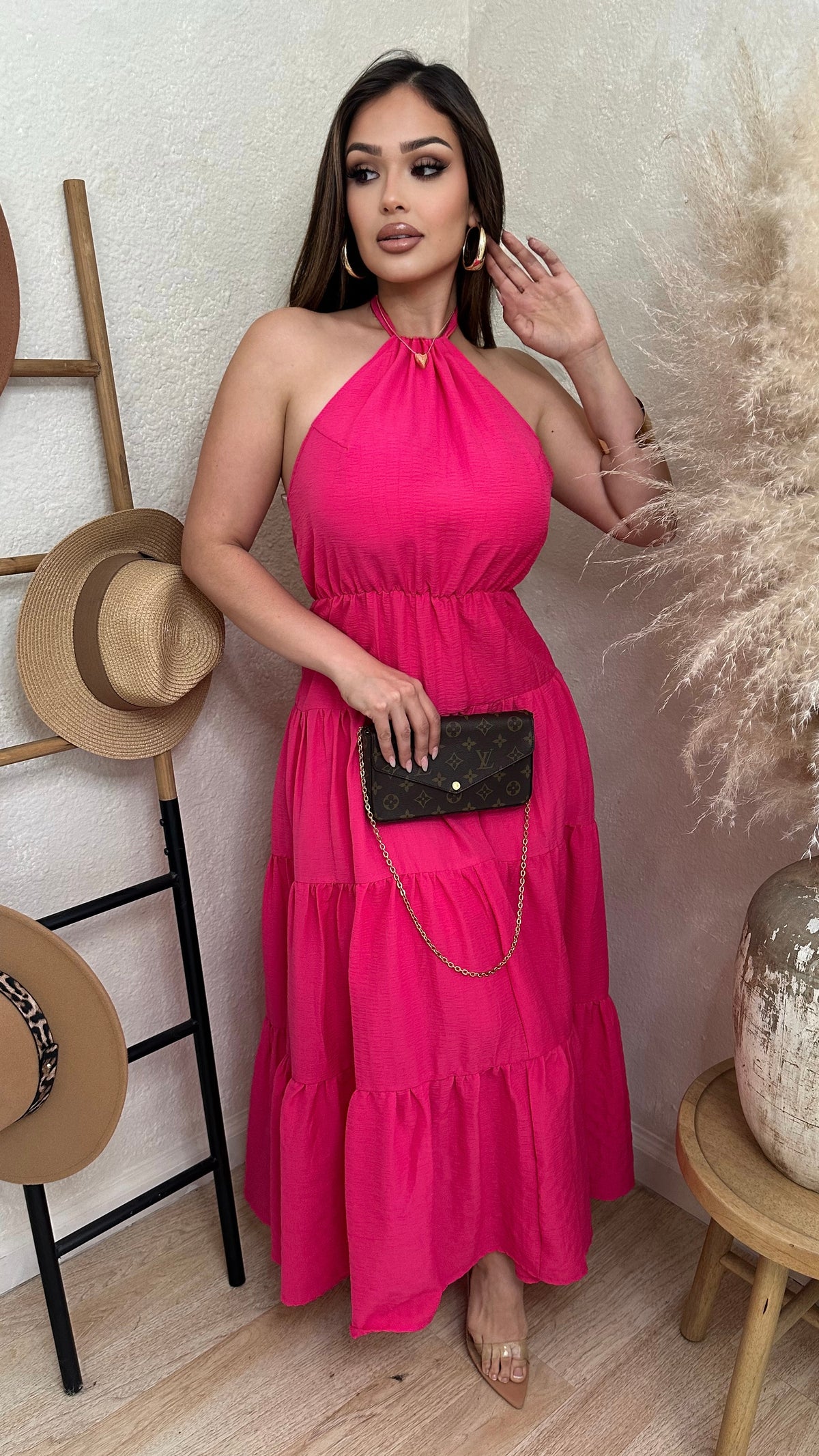Bold and Beautiful Halter Maxi Dress