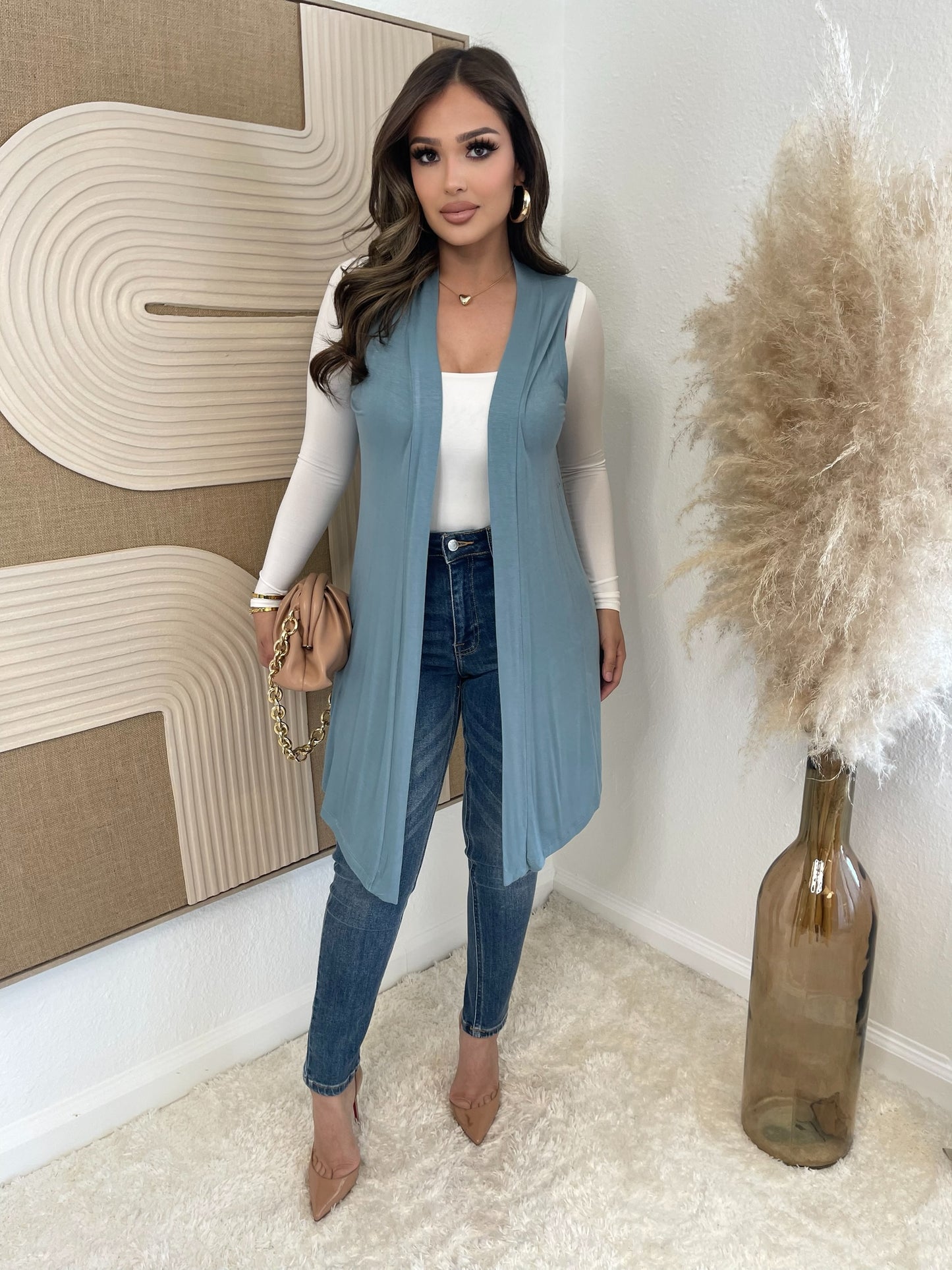Sofia Throwover Cardigan (Blue)
