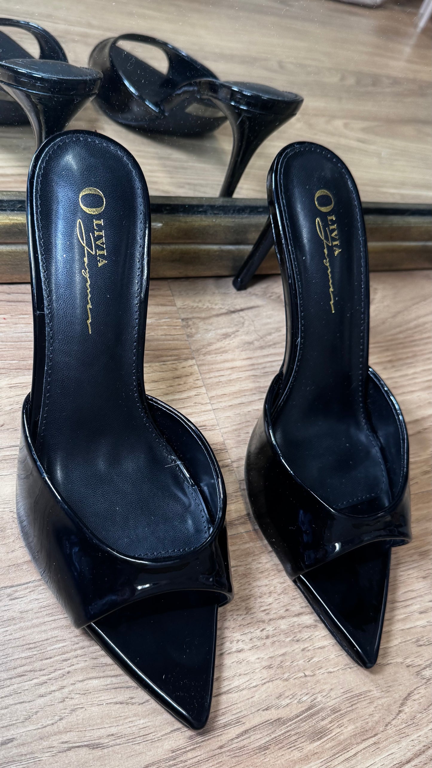 Gia Designer Inspired Heel (Patent Black)
