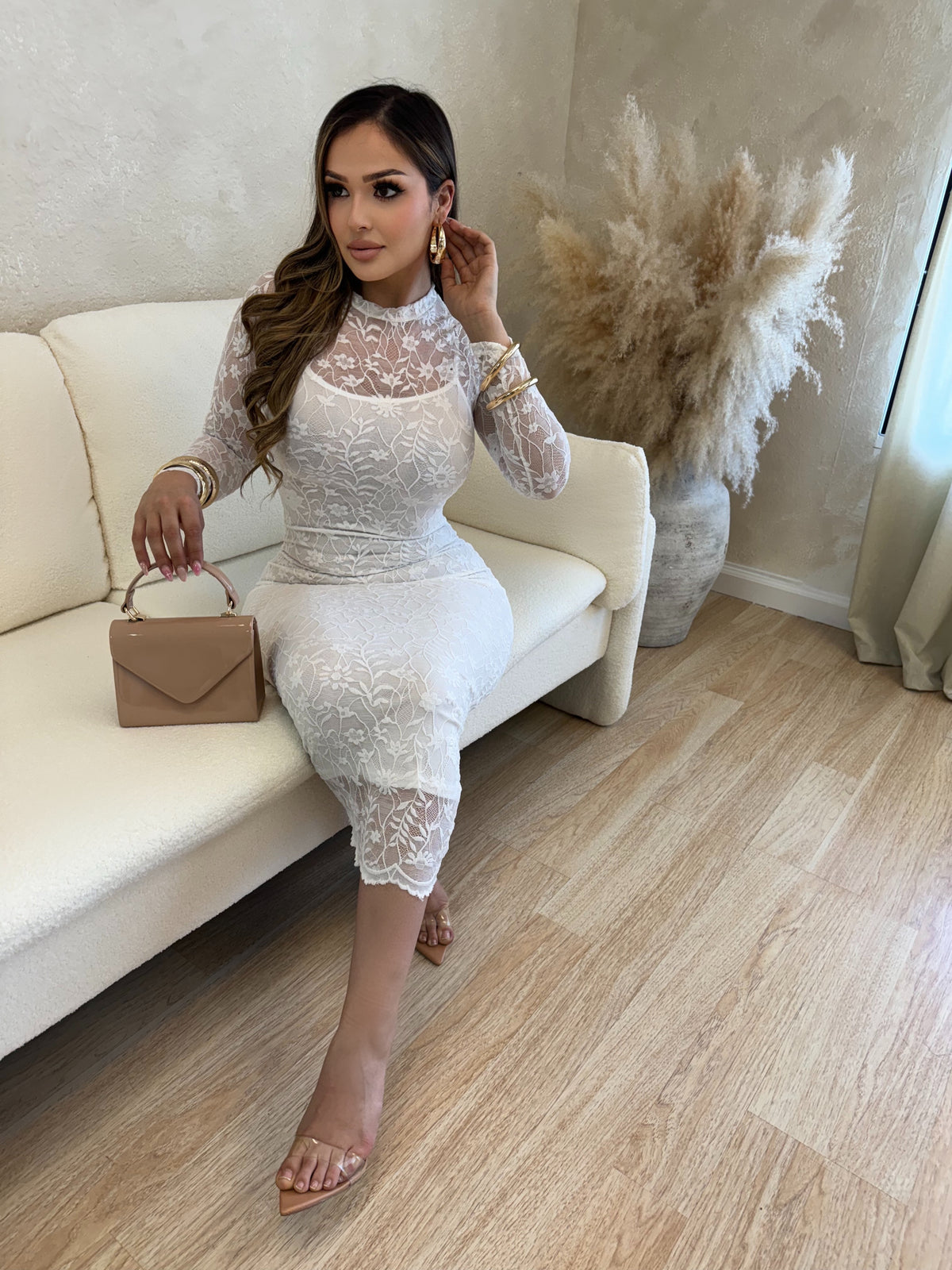 Azalea Lace Dress (White)