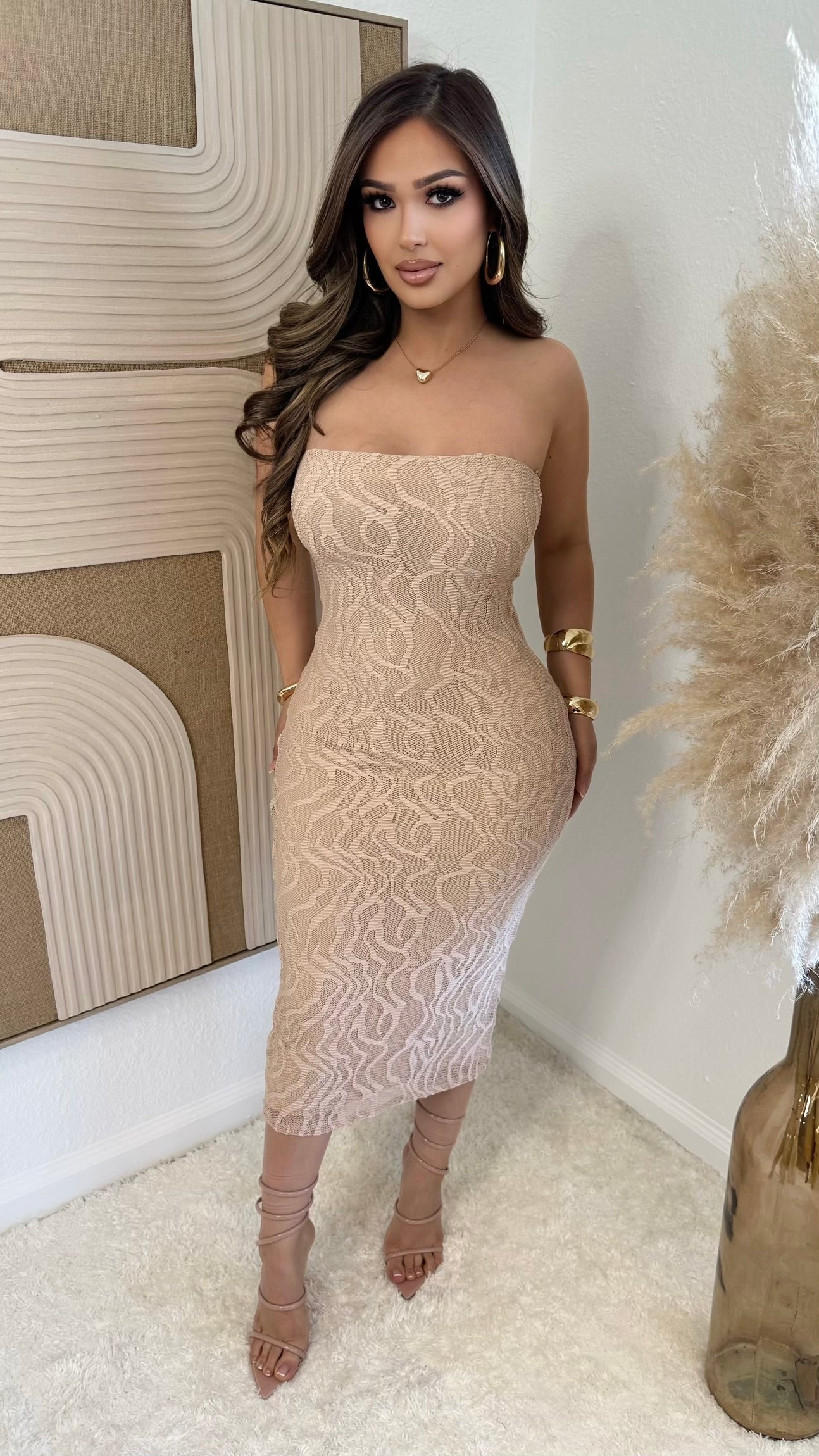 Nude Strapless Bodycon Dress