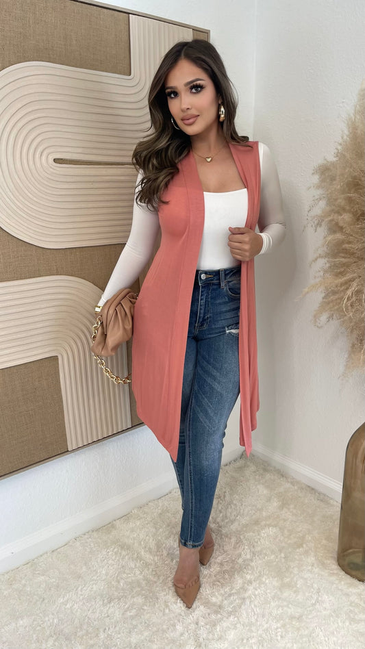 Sofia Throwover Cardigan (Melon)