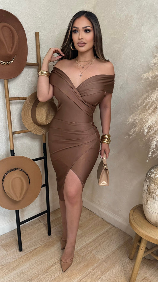 Elegant Darling Maxi Dress  (Mocha)