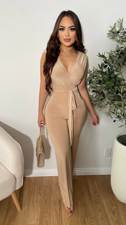 Perfectly Classy Jumpsuit (Nude)